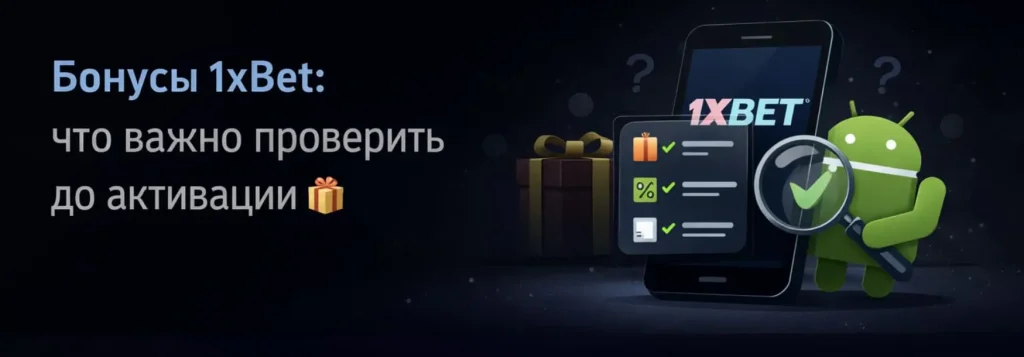 Бонусы 1xBet — что важно проверить перед активацией бонуса в приложении Android